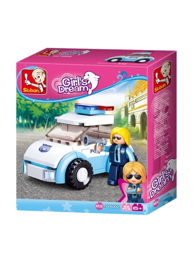 Sluban Sluban - Girl's Dream Police Woman with Police Car 68 Pieces - M38-B0600B  - Image 1