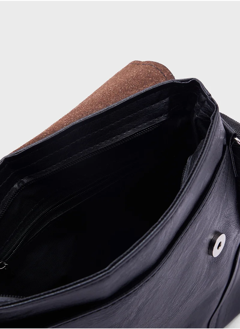 Robert Wood Crossbody Messenger Bag