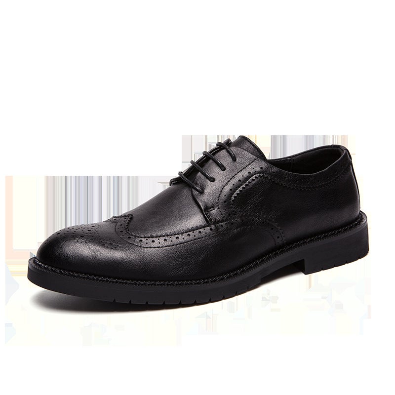 Leather Shoes Men'S Brogue Business Formal Wear Inner Height Increasing Large Size Shoes Men'S Shoes - Image 2