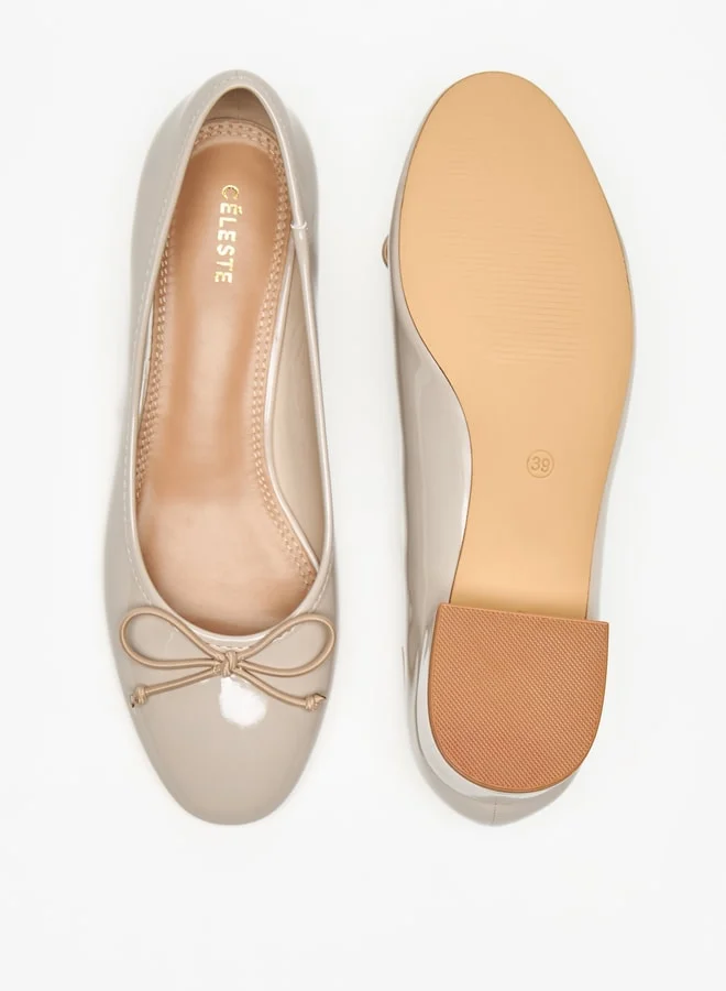 سيليست Women's Solid Slip-On Shoes with Bow Detail