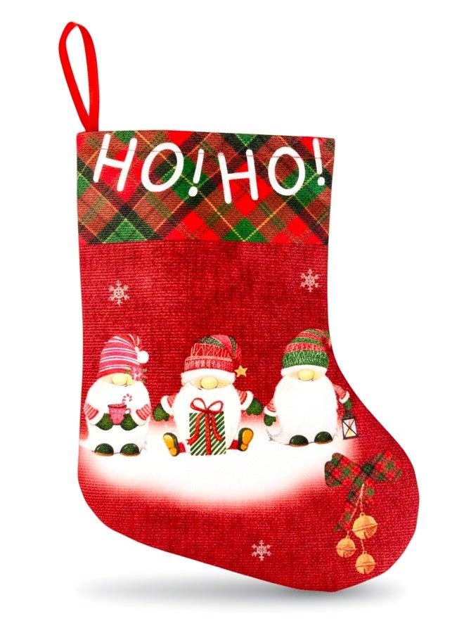 Feelings جورب عيد الميلاد، قماش – تصميم أحمر هو هو هو - Image 1