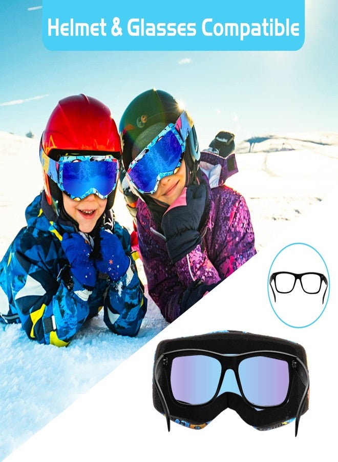 Micnaron Kids Ski Goggles, Snowboard Goggles, Anti-fog Snow Goggles with Non-Slip Strap, Winter Skiing Sport Goggles for Boys Girls (Blue) - Image 4