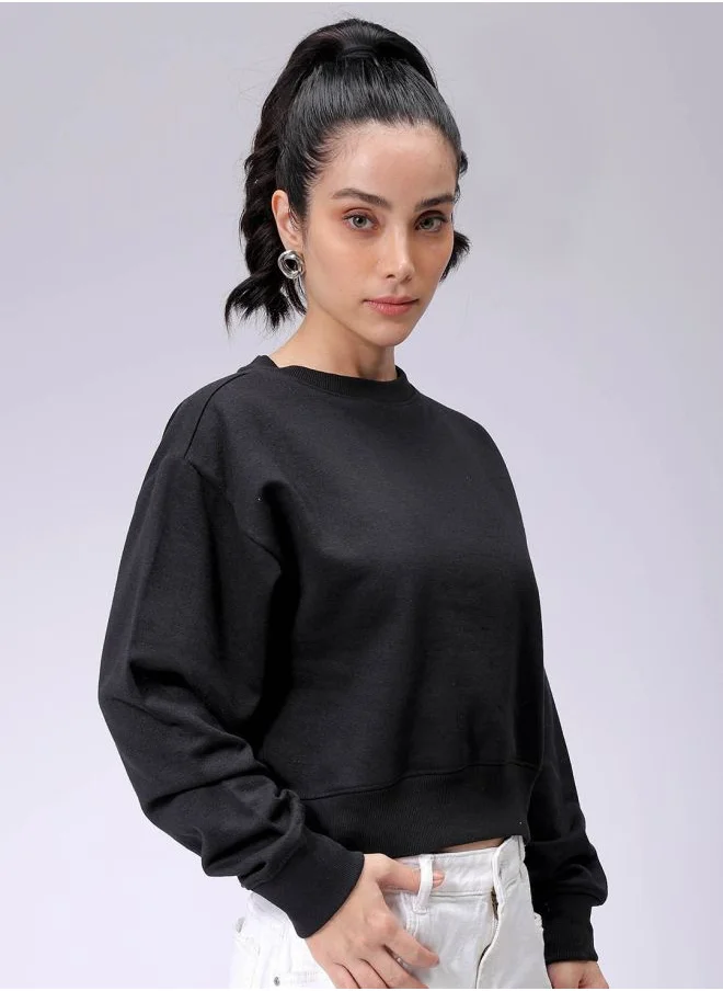 مرفوعة Women Regular Fit Graphic Print Crewneck Sweatshirt