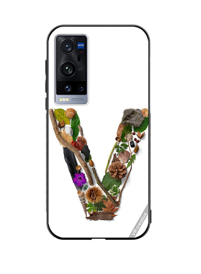 VR CREATIVE Protective Case Cover For Vivo X60 Pro Plus Alphabet V Design Multicolour - Image 1