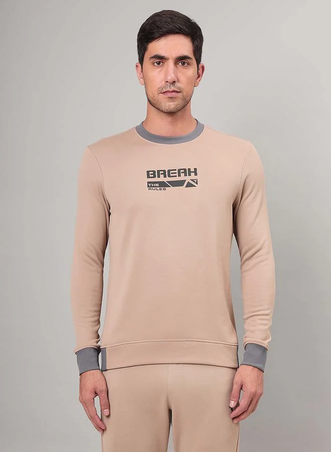 Technosport Full Sleeve Fleece Printed Sweatshirt