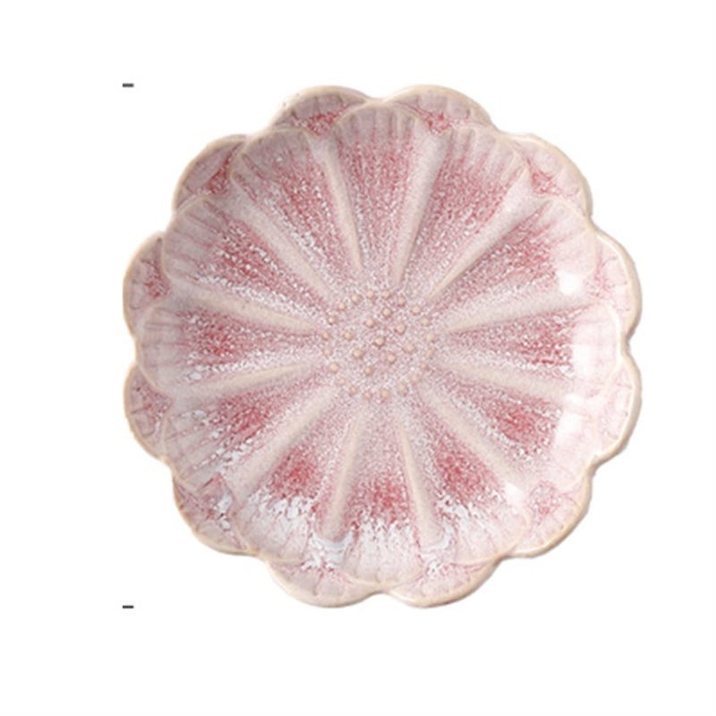 Ceramic Sauce Dish Rice Bowl Pink Flower Plate For Soy Sauce Vinegar Ketchup Tableware - Image 2