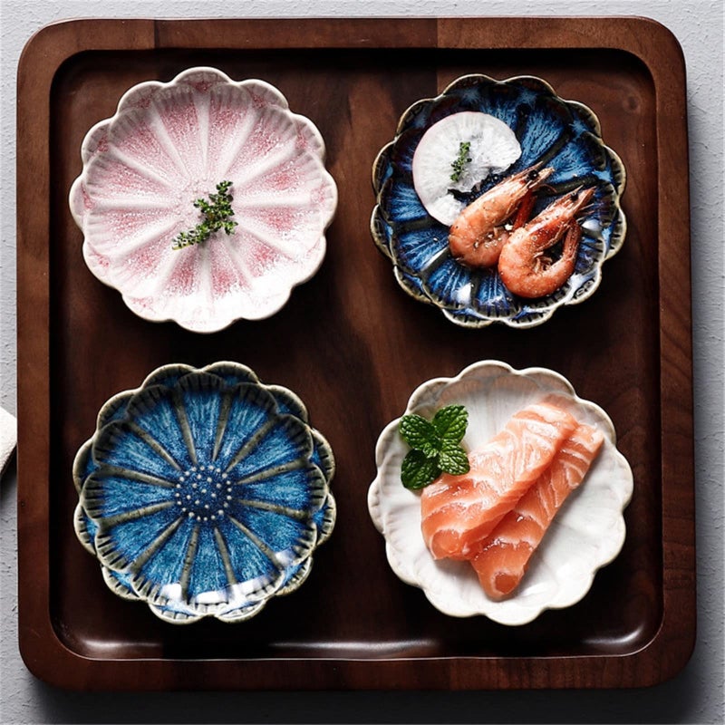 Ceramic Sauce Dish Rice Bowl Pink Flower Plate For Soy Sauce Vinegar Ketchup Tableware - Image 4