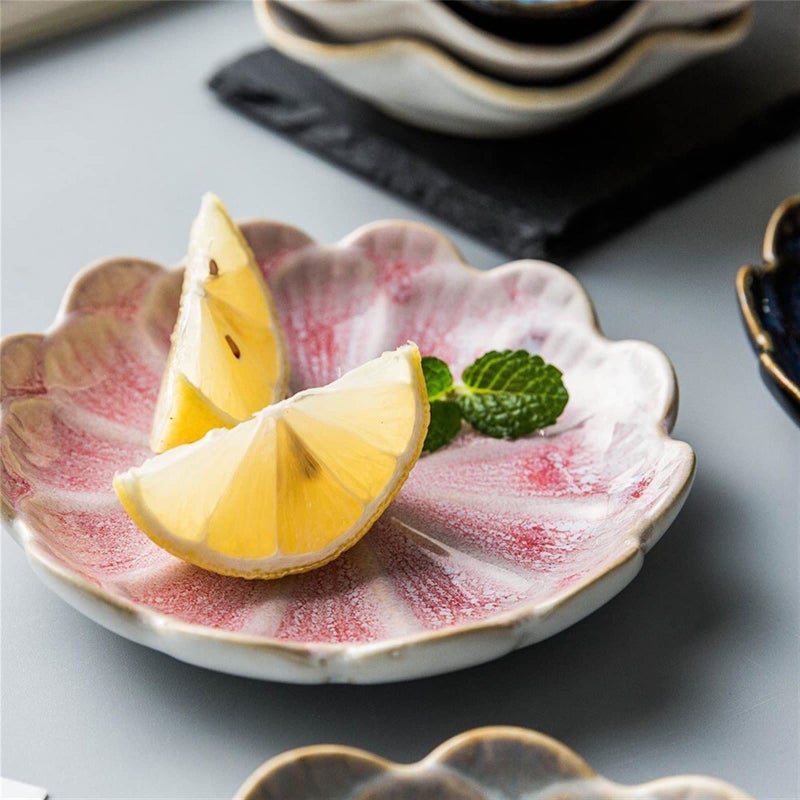 Ceramic Sauce Dish Rice Bowl Pink Flower Plate For Soy Sauce Vinegar Ketchup Tableware - Image 5
