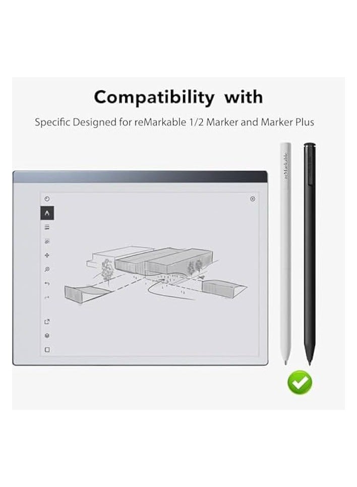 PROMASS Tips/Nibs Replacement for Remarkable 2, Durable Remarkable Pen Tips for Marker 1/2 Stylus Marker Pen Plus，Plastic + Titanium Nibs/Tips+Clip (2+10 pcs Set)  - Image 2