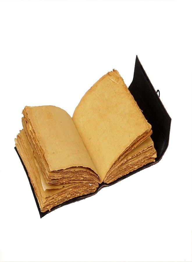 cuero Leather Sun and Moon Stone Tiger 8X6 Inch Leather Journal for Women Leather Journal for Men Leather Sketchbook Leather Blank book Unlined Deckle Edge Paper Leather Journal Notebook Diary (black) - Image 3