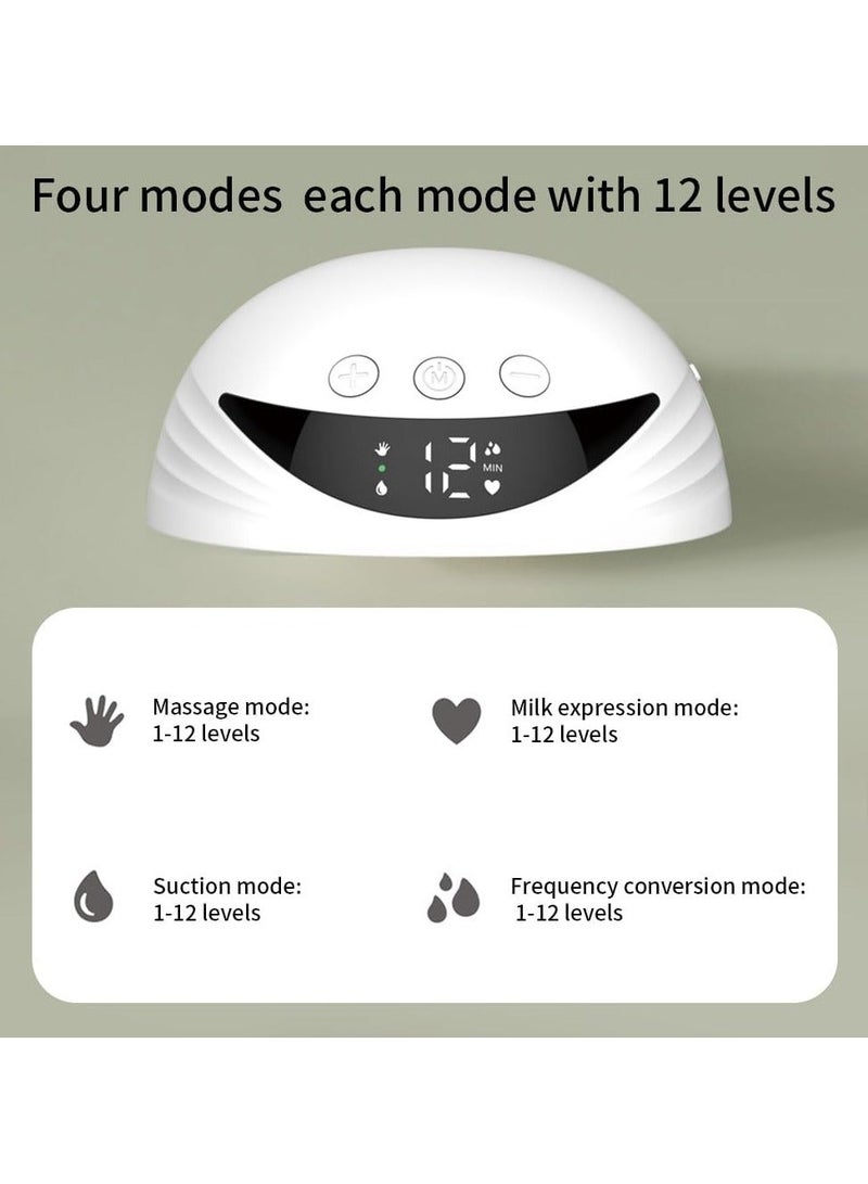 مضخة ثدي كهربائية قابلة للارتداء بدون استخدام اليدين  مع شاشة LED و4 أوضاع - Image 2