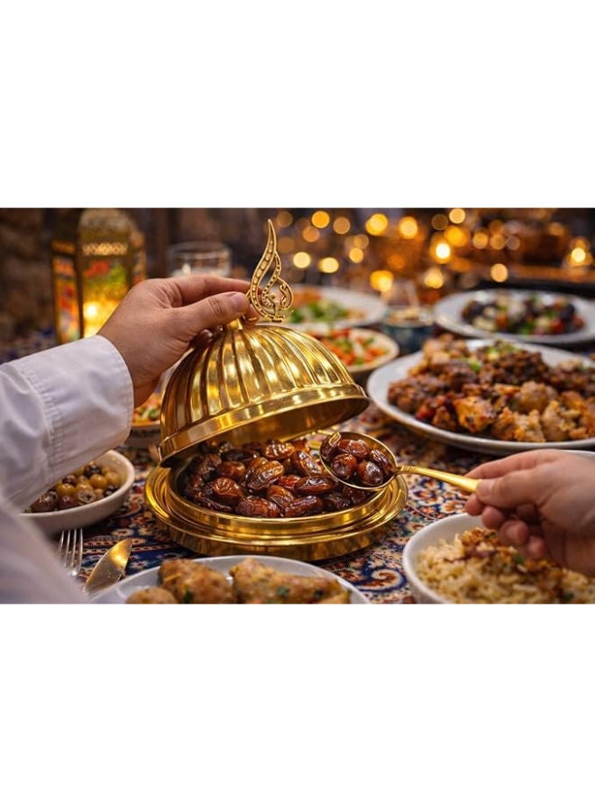 Turkish Style Stainless Steel Elegant Ramadan Serving Bowl with lid - Image 2