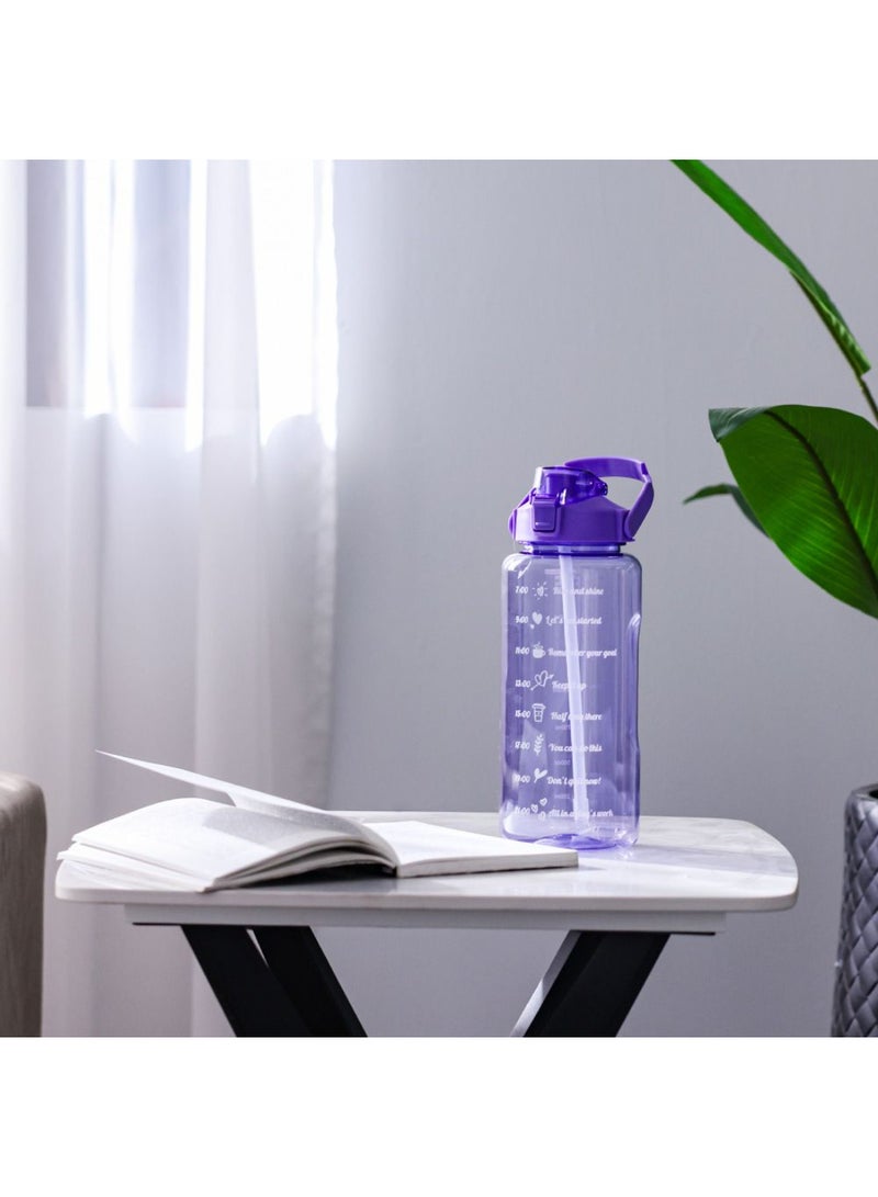 DANUBE HOME Alpine Aqua Gym Bottle – Durable, Leak-Proof Water Bottle for Fitness, Gym, and Outdoor Use – BPA-Free, Reusable Sports Hydration Bottle for Active Lifestyle L11xW29.8Cm 2000ml Purple - Image 4