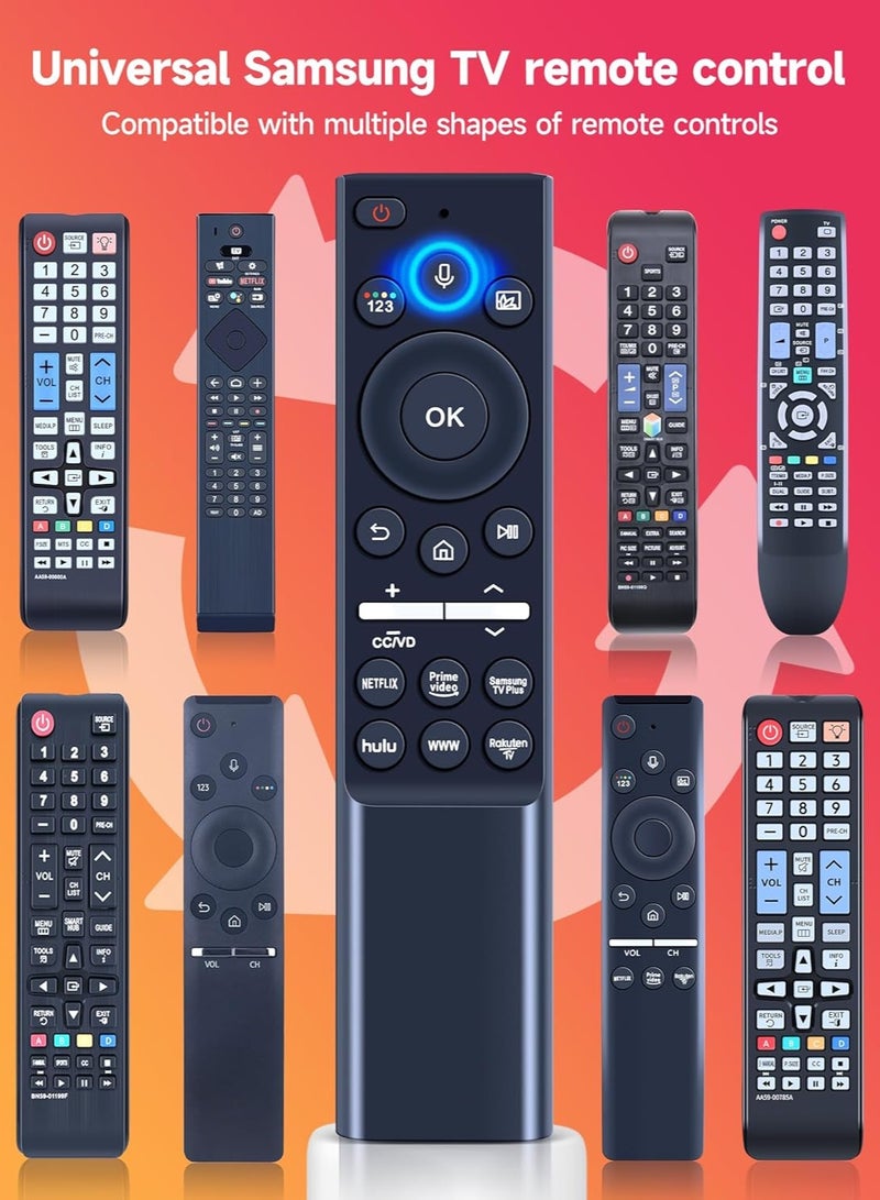 ELTRAZONE Universal Voice Remote Control for All Samsung LED QLED UHD SUHD HDR LCD Curved Frame Solar Powered HDTV 4K 8K 3D TVs – Easy Setup, Voice Activation, Buttons for Netflix, Prime Video, and More! - Image 2