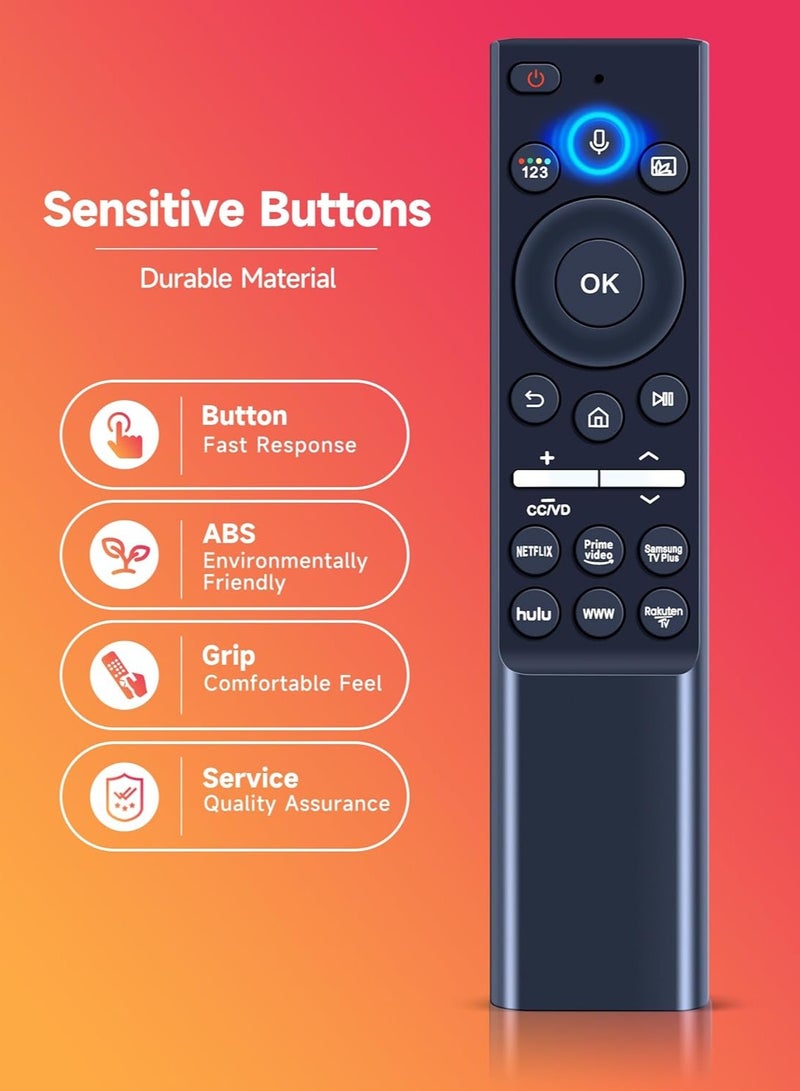 ELTRAZONE Universal Voice Remote Control for All Samsung LED QLED UHD SUHD HDR LCD Curved Frame Solar Powered HDTV 4K 8K 3D TVs – Easy Setup, Voice Activation, Buttons for Netflix, Prime Video, and More! - Image 4