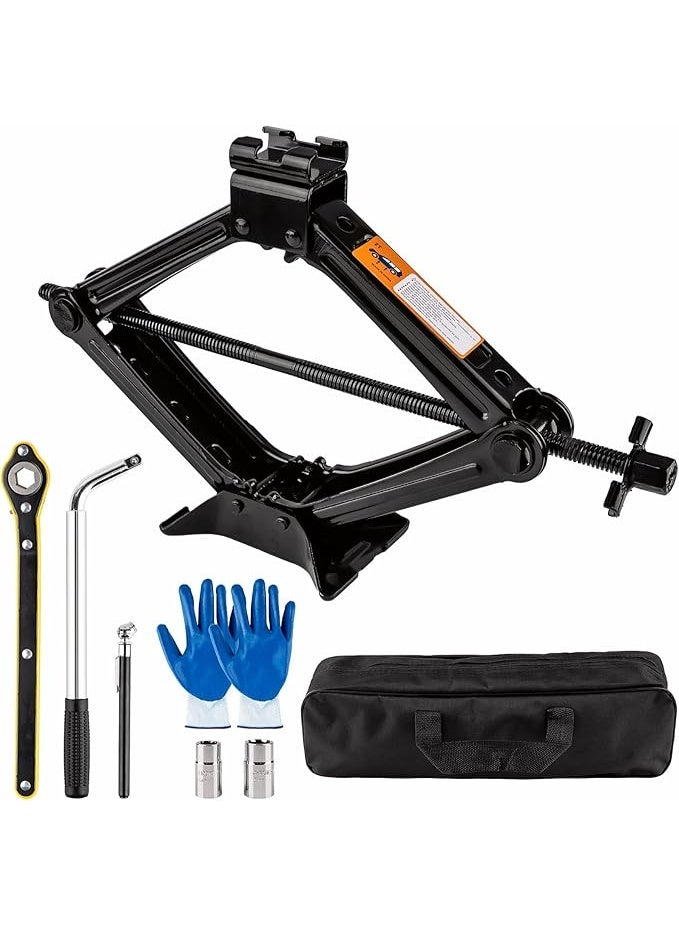 Portable Car Scissor Jack Kit 2 Ton (4409 lbs) - Heavy Duty Emergency Tire Changing & Repair Set with Lug Wrench for SUV & Universal Vehicles - Image 4