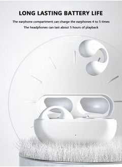 ESSAGER Clip On Wireless Bluetooth Headset with Mic Bone Conduction Sports Headset Waterproof, Bone Conduction Technology, Small Clip-On Earbuds for Cycling Running Workout  - Image 2