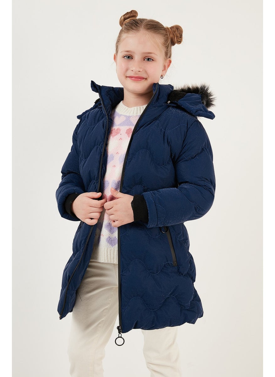 Lela Plush Lined Faux Fur Collar Removable Hooded Winter Coat Girls' Coat 5761905  - Image 2