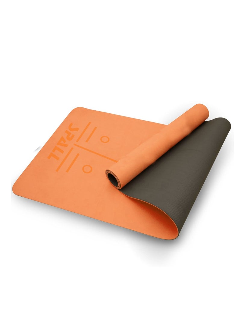 سبال بساط اليوغا للتمرين، بساط غير قابل للانزلاق مع خطوط موضعية وسطح نسيج TPE صديق للبيئة ومقاوم للعرق ومضاد للتمزق، مثالي لليوجا والبيلاتيس والتمارين المناسبة للرجال والنساء - Image 1