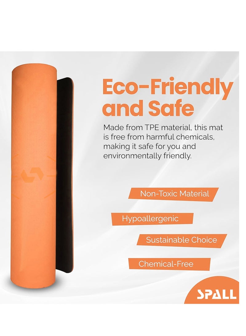 سبال بساط اليوغا للتمرين، بساط غير قابل للانزلاق مع خطوط موضعية وسطح نسيج TPE صديق للبيئة ومقاوم للعرق ومضاد للتمزق، مثالي لليوجا والبيلاتيس والتمارين المناسبة للرجال والنساء - Image 4