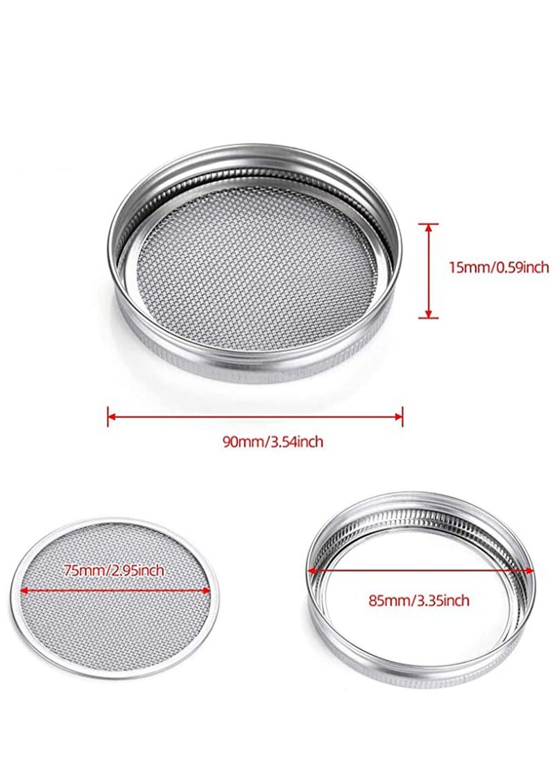 KASTWAVE 4 Pieces Stainless Steel Sprouting Jar Lid Kit Mesh Strainer Seed Germinator Lid Kit Making Organic Sprout Seeds In House And Kitchen  - Image 2