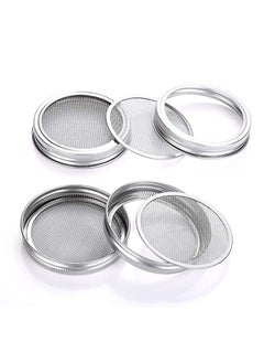 KASTWAVE 4 Pieces Stainless Steel Sprouting Jar Lid Kit Mesh Strainer Seed Germinator Lid Kit Making Organic Sprout Seeds In House And Kitchen  - Image 1