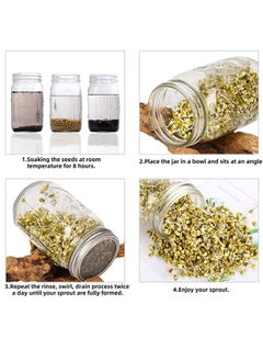 KASTWAVE 4 Pieces Stainless Steel Sprouting Jar Lid Kit Mesh Strainer Seed Germinator Lid Kit Making Organic Sprout Seeds In House And Kitchen  - Image 4