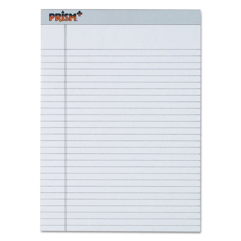 Tops Prism Writing Pads, 8-1/2" x 11-3/4", Legal Rule, Gray, Perforated, 50 Sheets, 12 Pack (63160) - Image 1