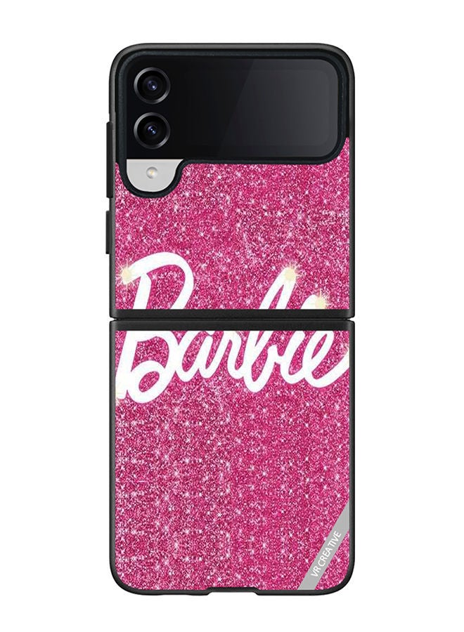 VR CREATIVE Protective Case Cover For Samsung Galaxy Z Flip4 Sparkling Barbie Design Multicolour - Image 1