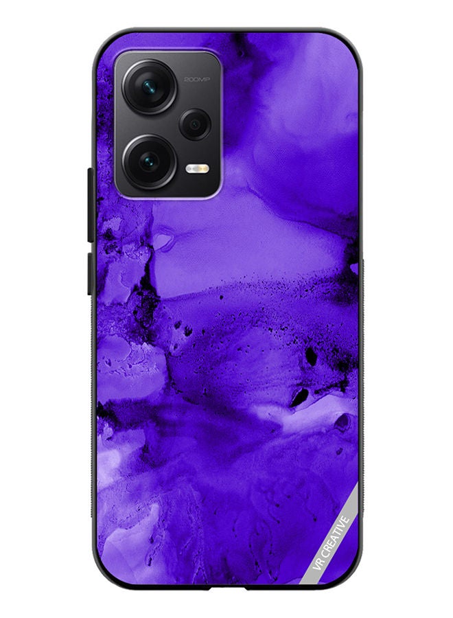 VR CREATIVE Protective Case Cover For Xiaomi Redmi Note 12 Discovery Violet Alcohol Ink Wash Texture On White Paper Design Multicolour - Image 1