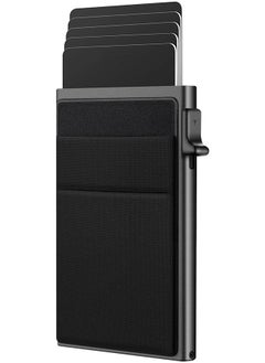 Generic Slim Aluminum Card Holder Wallet for Men [2025 Upgrade] RFID Blocking Money Pocket Pop Up Wallet, Holds 5+ Cards Plus Cash (Black)  - Image 1
