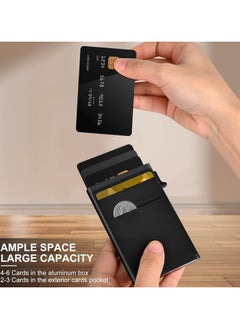 Generic Slim Aluminum Card Holder Wallet for Men [2025 Upgrade] RFID Blocking Money Pocket Pop Up Wallet, Holds 5+ Cards Plus Cash (Black)  - Image 2