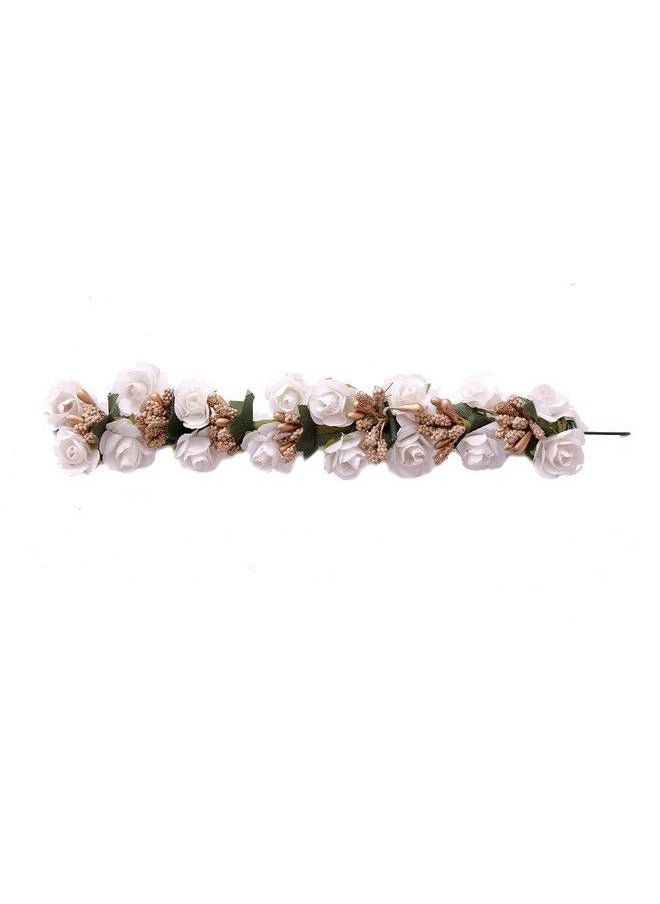 Fitness Fit - White Plastic Flower Gajra Hair Bun Juda Accessories For Women - Image 1