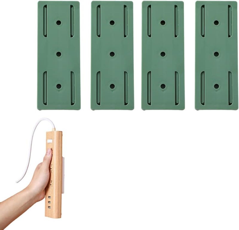 تشكيغلو مجموعة من 4/8 مثبتات شريط الطاقة، مثبتات قابس ذاتية اللصق بدون ترك أثر، مثبت شريط الطاقة للتثبيت على الحائط بدون ثقب، مناسب للمكتب، الحائط، المطبخ، راوتر واي فاي، جهاز تحكم عن بعد (أخضر، 4 قطع) - Image 1