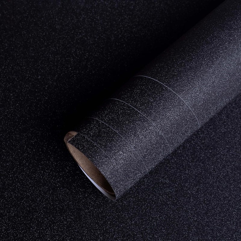 itsy-bitsy Vinyl Removable Shimmer Black 12inch X 2ft 1 Roll| for Home Kitchen Countertop, Cabinet Furniture, Oil Proof, Table Top, Wall, Car Wrap Sheet, Wallpaper, Waterproof Vehicle Sticker - Image 3