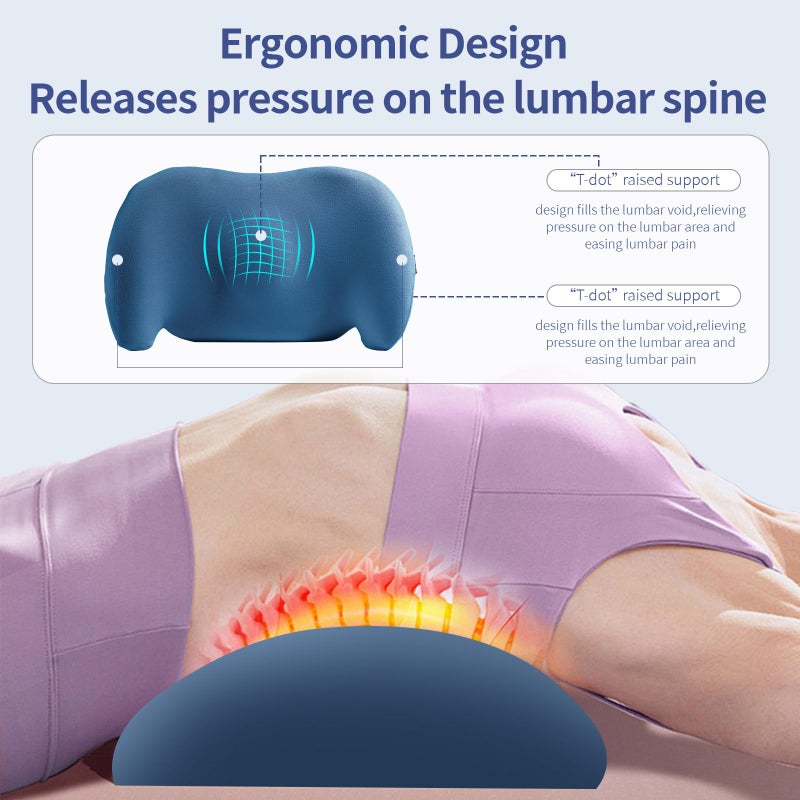 BYMECOST Lumbar Support Pillow for Office Chair, Car Lumbar Pillow Lower Back Pain Relief, Memory Foam Back Cushion with Adjustable Straps, Ergonomic Chair Back Pillow for Gaming Chair, Car, Bed (BLUE) - Image 5