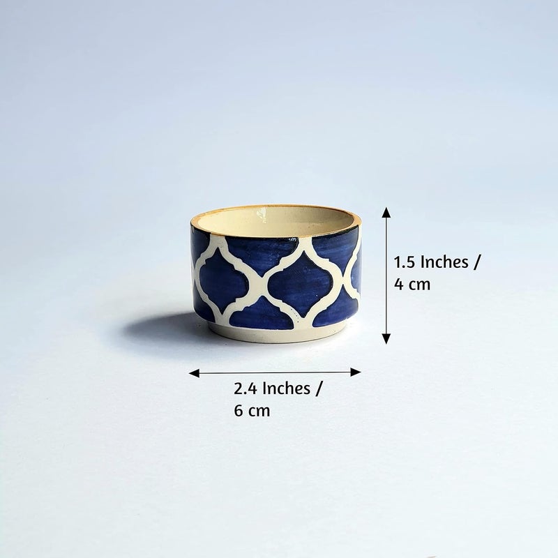 BACKKSPACE RETAIL Ceramic Dip Bowls Set of 6 for Serving Dips Sauce Chutney Pickle Mini Katori 50ml Blue - Image 4