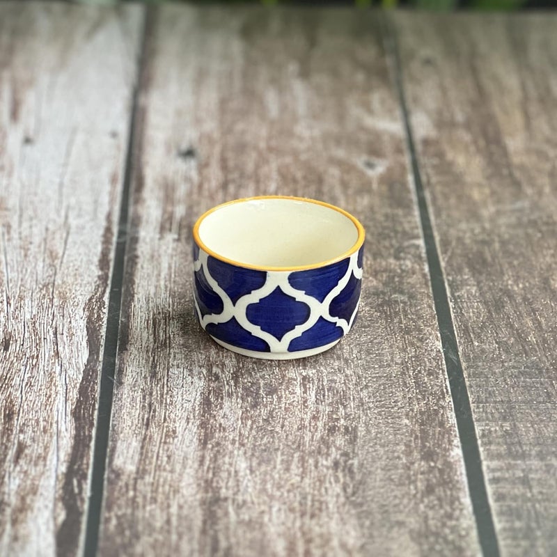 BACKKSPACE RETAIL Ceramic Dip Bowls Set of 6 for Serving Dips Sauce Chutney Pickle Mini Katori 50ml Blue - Image 3
