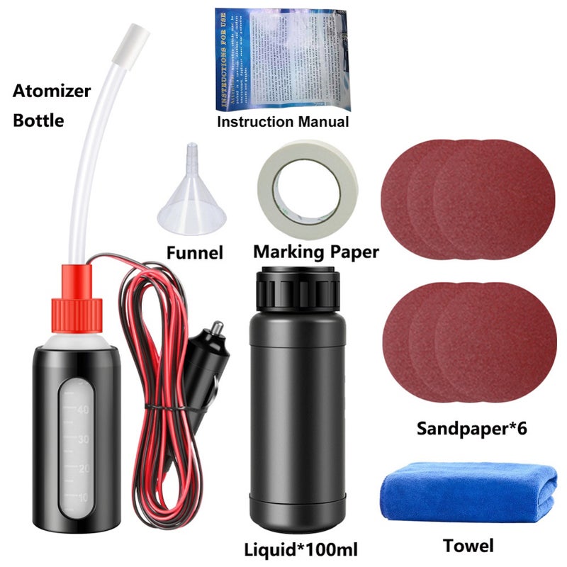 Headlight Restoration Kit, Car Headlight Cleaner and Polish Kit with Coating Liquid, Sandpapers, Atomizer Bottle, Funnel, Masking Tape and Towel, Restores Foggy Yellowed Headlights - Image 1