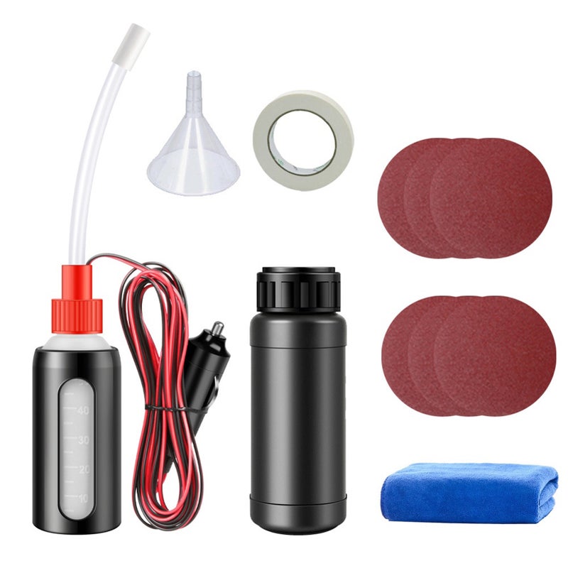 Headlight Restoration Kit, Car Headlight Cleaner and Polish Kit with Coating Liquid, Sandpapers, Atomizer Bottle, Funnel, Masking Tape and Towel, Restores Foggy Yellowed Headlights - Image 2