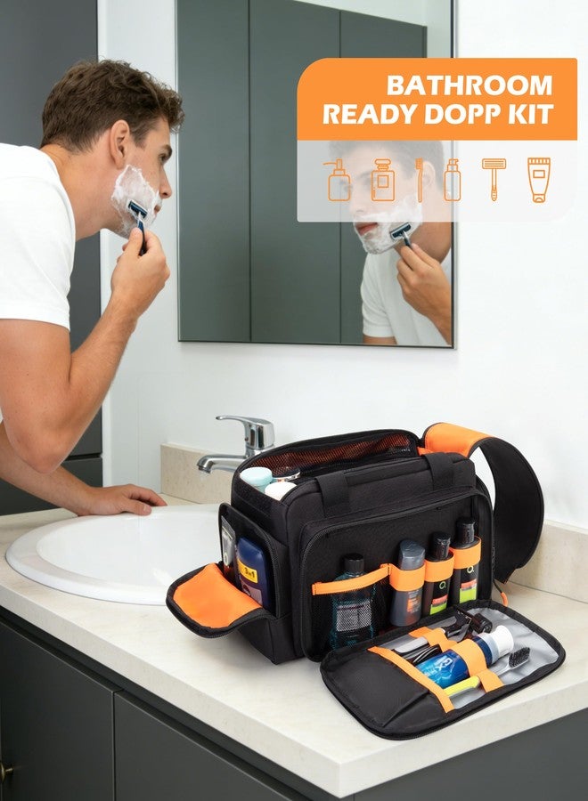 Prokva Tactical Travel Toiletry Bag for Men, Extra Large Dopp Kit Organizer with Dual Way Zippers, Travel Hygiene Bag for Shaving Grooming Bathroom Essentials, Black (Empty Bag) - Image 2