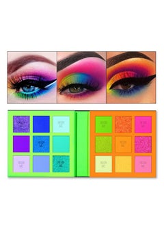 Tintark Neonme Eyeshadow Palette 18 Fluorescent Color Glowing Eyeshadows Rainbow Purple Blue Green Yellow Pink Eye Shadow Palettes For Fun Party Popular Eye Makeup Glitter Matte Shimmer  - Image 1