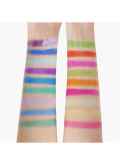 Tintark Neonme Eyeshadow Palette 18 Fluorescent Color Glowing Eyeshadows Rainbow Purple Blue Green Yellow Pink Eye Shadow Palettes For Fun Party Popular Eye Makeup Glitter Matte Shimmer  - Image 5