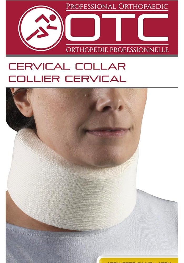 OTC Cervical Collar - Soft Contour Foam Neck Support Brace, White, Average 3" Depth, Large - Image 3