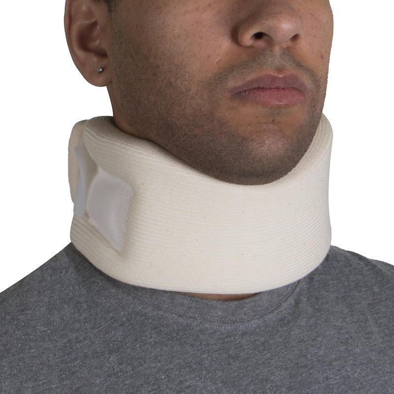OTC Cervical Collar - Soft Contour Foam Neck Support Brace, White, Average 3" Depth, Large - Image 1