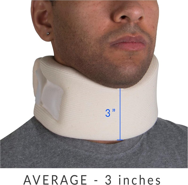 OTC Cervical Collar - Soft Contour Foam Neck Support Brace, White, Average 3" Depth, Large - Image 5