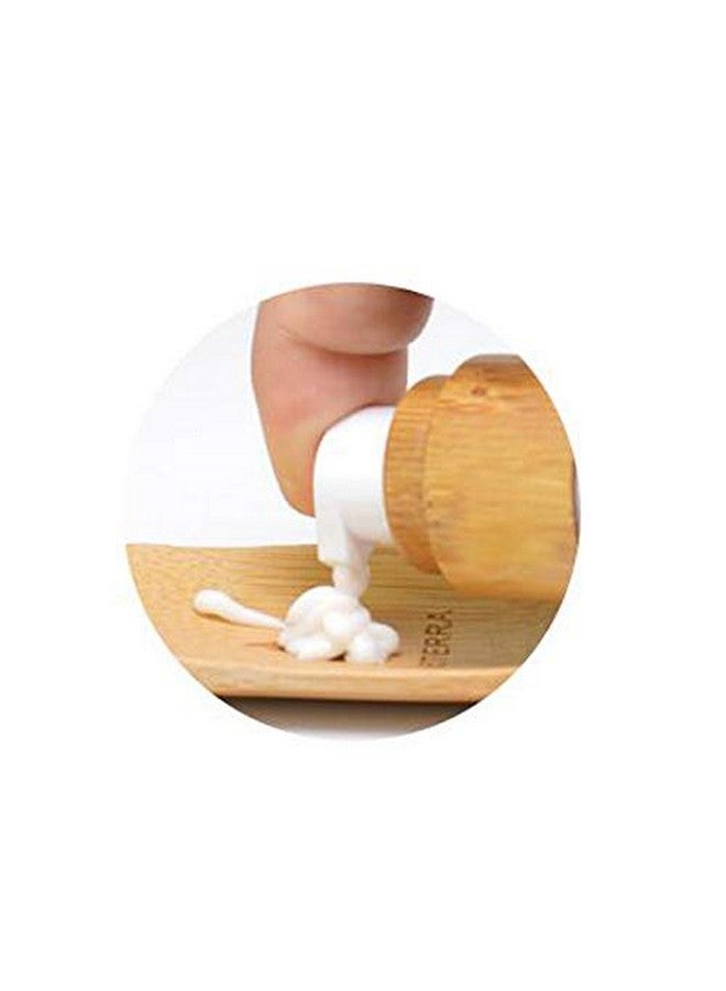 2Pcs 100Ml3.4Oz Empty Plastic Airless Vacuum Pump Press Bottles Lotion Dispenser With Eco Bamboo Lid And Bottom Travel Makeup Cosmetic Containers Jar Vials For Emulsion Essence Serum