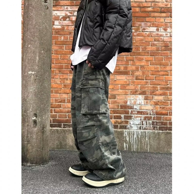 Loose Waist American High Street Camouflage Multi-Pocket Cargo Pants Men'S Trendy Brand Youth Straight Casual Pants Long Pants - Image 4