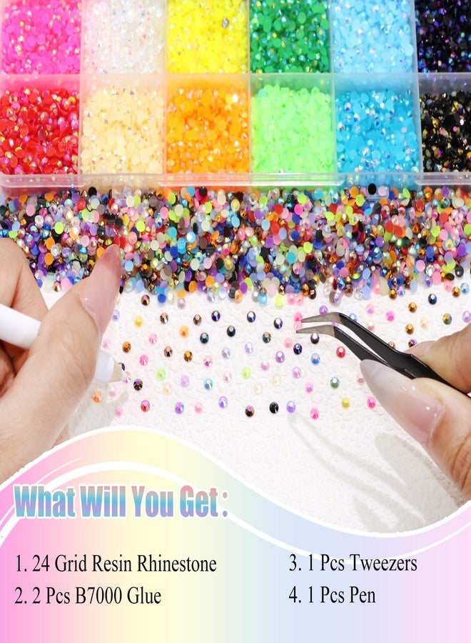 BELICEY Resin Jelly Rhinestones for Bedazzling 3MM 24 Color Flatback Bedazzled Kit Rainbow Crystals Bedazzling Gem for DIY Craft Clothing Nails Makeup with Tweezers Pen - Image 4
