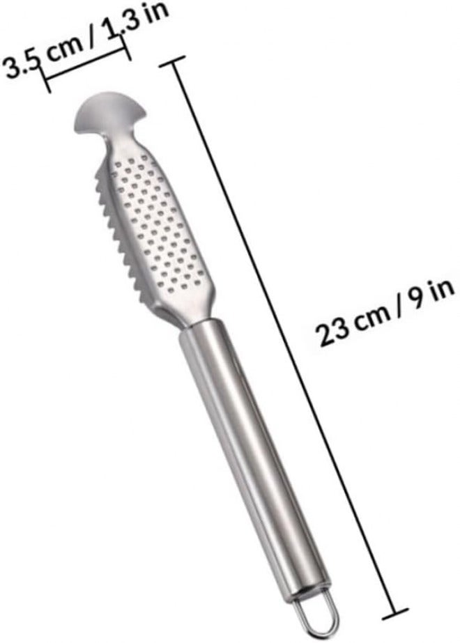 TOYANDONA 2pcs Stainless Steel Fish Scale Remover and Fish Belly Knife Set with Double-line round Handles Reusable Seafood Tool for Kitchen - Image 1